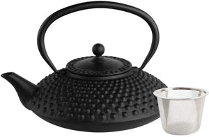 Cookinglife Theepot Arare met RVS Filter - Gietijzer Zwart - 1.2 liter