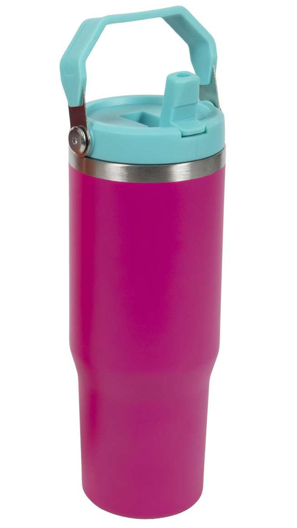 Cookinglife Thermosbeker met Rietje - Tumbler - Rozeo - 900 ml