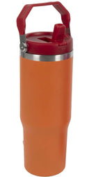 Cookinglife Thermosbeker met Rietje - Tumbler - Oranje - 900 ml