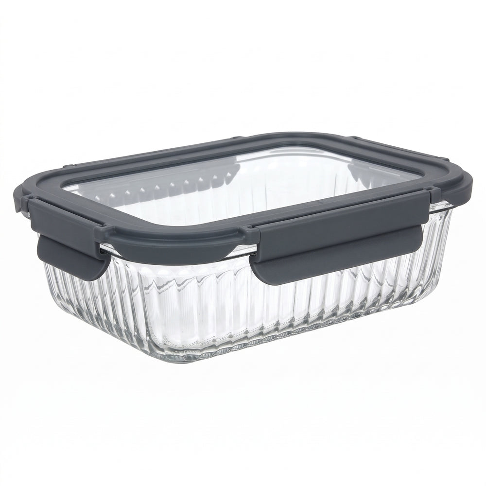 Cookinglife Glazen Vershoudbakjes Lines 1 Liter + 1.5 Liter - 2 Stuks