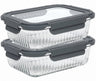 Cookinglife Glazen Vershoudbakjes Lines 1 Liter - 2 Stuks