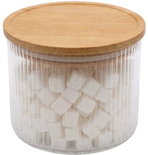 Cookinglife Voorraadpotten set Lines - Glas met Bamboe Deksel - ø 11 cm - 600 ml - 3 stuks