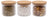Cookinglife Voorraadpotten set Lines - Glas met Bamboe Deksel - ø 11 cm - 600 ml - 3 stuks