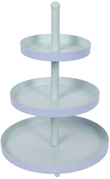 Cookinglife Etagere Metaal - Blauw / Mint - ø 15, 20 & 25 cm - 3-laags - 35 cm hoog