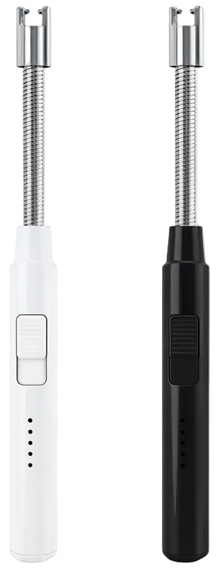 Cookinglife Elektrische Aansteker - Buigbare Aansteker - USB oplaadbaar - Zwart/Wit