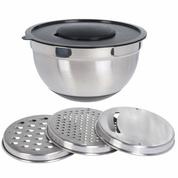 Cookinglife Mengkom RVS + 3 Raspen - 25.5 x 14 cm