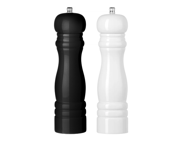 Cookinglife Peper- en Zoutmolen Set Rocca Zwart / Wit Glanzend - 21.5 cm