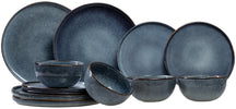 Ona Serviesset Duna Blue 12-delig / 4 personen - 4 dinerborden, 4 ontbijtborden en 4 kommen