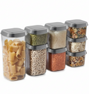 Cookinglife Voorraadpotten set - Met Grijze Deksels - 8 stuks