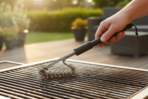 Cookinglife BBQ Reinigingsborstel Fire & Flavour RVS 40 cm - Schoonmaakborstel met Zwart Handvat
