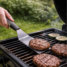 Cookinglife BBQ Spatel Fire & Flavour RVS 35 cm - Grill Spatel Zwart/Grijs