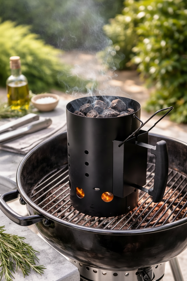 Cookinglife BBQ Starter Brikettenstarter Fire & Flavour 30.5 cm - Hittebestendig Metaal Zwart