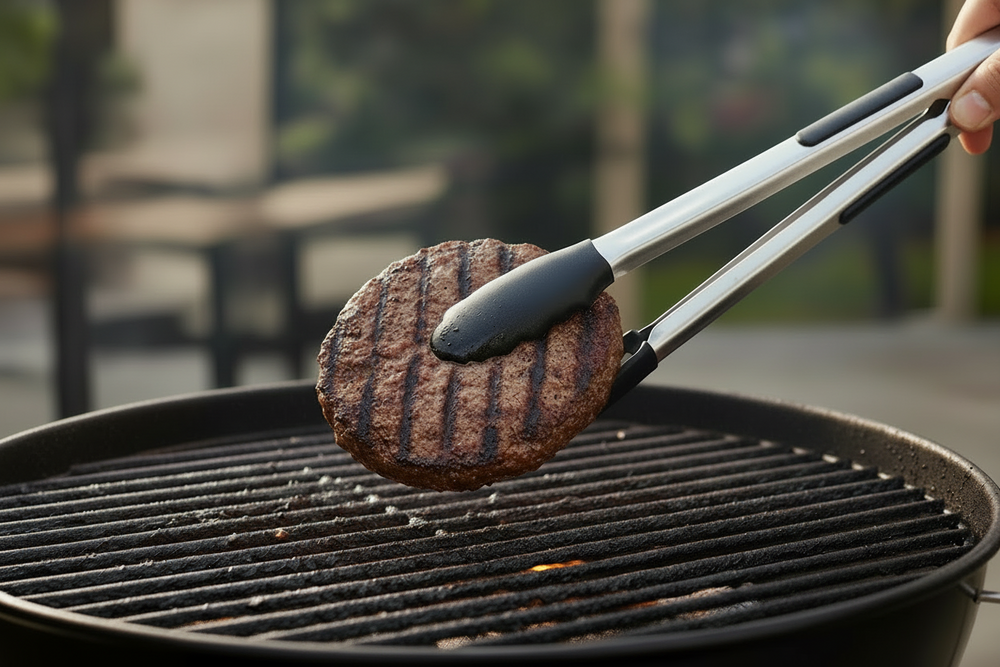Cookinglife BBQ Tang Fire & Flavour RVS 32 cm - BBQ Tool met Zwarte Handgreep