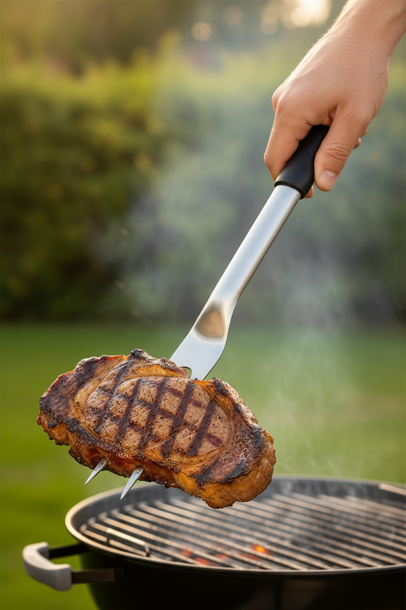 Cookinglife BBQ Vork Fire & Flavour RVS 42 cm - Grillvork voor Vlees en Groenten