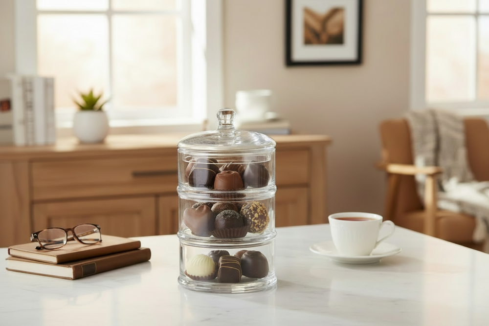 Cookinglife Bonbonnière / Voorraadpot Glas Ø 12.5 cm - Bewaren en Presenteren van Bonbons