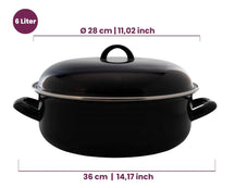 Cookinglife Braadpan met deksel - Emaille - Cooking - ø 28 cm / 6 Liter - geëmailleerde anti-aanbaklaag