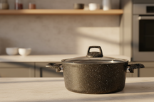 Cookinglife Kookpan met deksel - Black Speckle - Aluminium ø 20 cm / 2.7 liter - Geschikt voor alle warmtebronnen - standaard anti-aanbaklaag