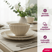 Cookinglife Ontbijtborden / Dessertborden Cardida Beige ø 19.5 cm - 6 Stuks