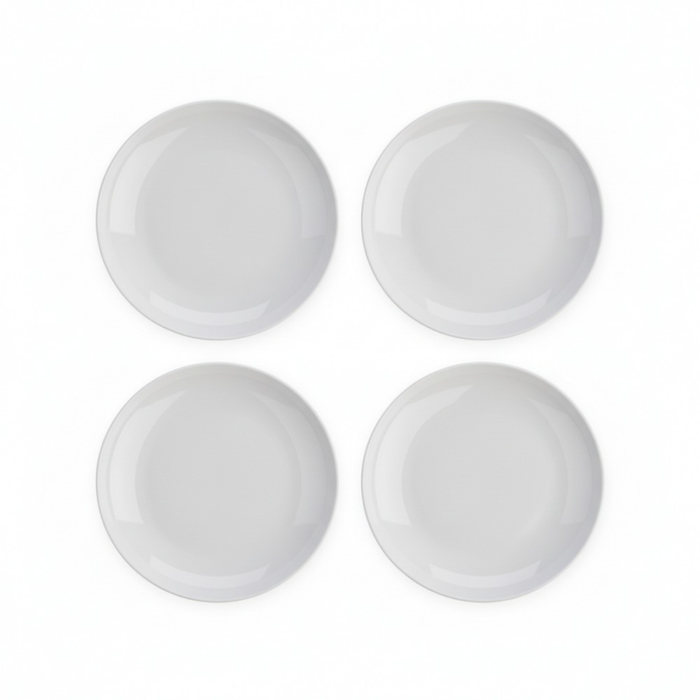 Cookinglife Dinerbord Porselein Ø 27 cm - 4 Stuks - Strak Modern Bord Wit