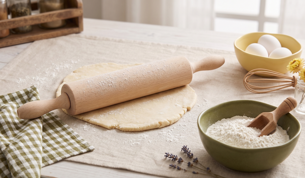 Cookinglife Deegroller Beukenhout 43.5 cm - met kogellagers