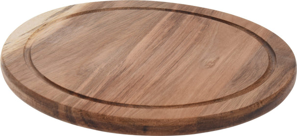 Cookinglife Snijplank Hout Acacia Pure Wood Ø 25 cm - Met Sapgeul - Keuken Snijden