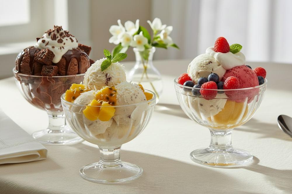 Cookinglife IJscoupes Glas 200 ml - 3 stuks - Ideaal voor IJs en Desserts