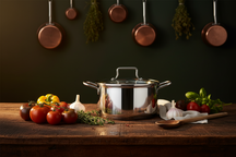Cookinglife Pannenset Essential Steel 6-Delig - RVS - Kookpan ø 16, 18, 20 cm & Steelpan ø 16 cm + Koekenpan Superior ø 24 & 28 cm - geschikt voor alle warmtebronnen