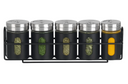 Cookinglife Kruidenrek Zwart 5-Delig - Met Kruidenstrooiers 80 ml