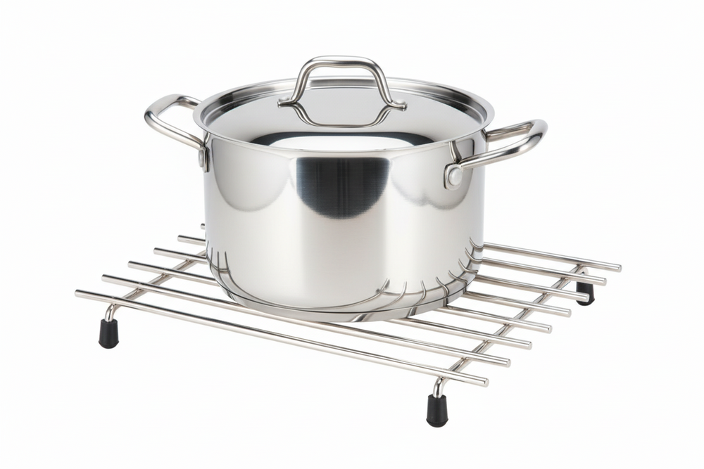 Cookinglife Pannenonderzetter RVS 24 x 19 cm - Onderzetter voor hete pannen