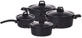 Cookinglife Pannenset Black Speckle 4-Delig Aluminium - Kookpan ø 20, 22, 24 cm & Steelpan ø 18 cm - Geschikt voor alle warmtebronnen - standaard anti-aanbaklaag