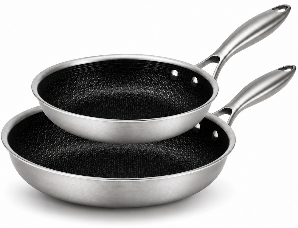 Cookinglife Koekenpannenset HexaCook - Hybride Pan 2-Delig ø 24 & 28 cm - NON STICK - geschikt voor alle warmtebronnen - keramische anti-aanbaklaag