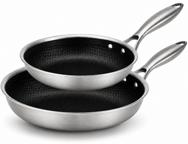 Cookinglife Koekenpannenset HexaCook - Hybride Pan 2-Delig ø 24 & 28 cm - NON STICK - geschikt voor alle warmtebronnen - keramische anti-aanbaklaag