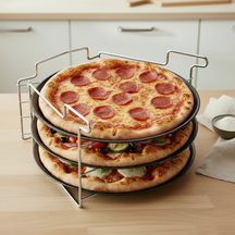 Cookinglife Pizza Bakplaat Ø 32 cm Metaal - Non Stick Set 4-delig