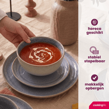 Cookinglife Soepkommen / Kommen Serene Blue ø 14 cm - Aardewerk - 4 stuks