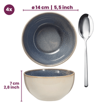 Cookinglife Soepkommen / Kommen Serene Blue ø 14 cm - Aardewerk - 4 stuks