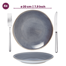 Cookinglife Ontbijtborden / Dessertborden Serene Blue ø 20 cm - Aardewerk - 4 stuks