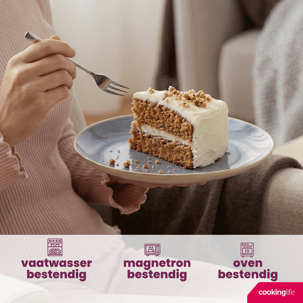 Cookinglife Ontbijtborden / Dessertborden Serene Blue ø 20 cm - Aardewerk - 4 stuks