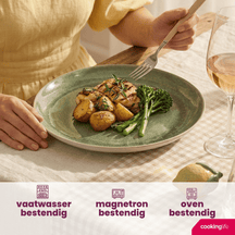Cookinglife Dinerborden Serene Green ø 28 cm - Aardewerk - 4 Stuks