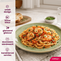 Cookinglife Dinerborden Serene Green ø 28 cm - Aardewerk - 4 Stuks
