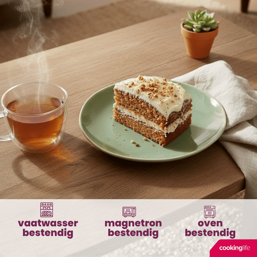 Cookinglife Ontbijtborden / Dessertborden Serene Green ø 20 cm - Aardewerk - 4 stuks