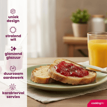 Cookinglife Ontbijtborden / Dessertborden Serene Green ø 20 cm - Aardewerk - 4 stuks