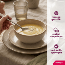 Cookinglife Dinerborden Serene Zand ø 28 cm - Aardewerk - 4 Stuks