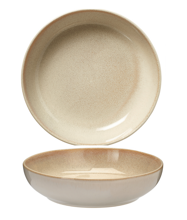 Cookinglife Diepe Borden / Pastaborden Serene Zand ø 23 cm - Aardewerk - 4 stuks