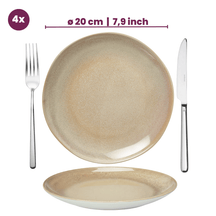 Cookinglife Ontbijtborden / Dessertborden Serene Zand ø 20 cm - Aardewerk - 4 stuks