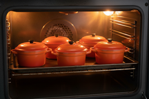 Cookinglife Serveerpannetje met deksel Oranje - Porselein - ø 10 cm / 300 ml
