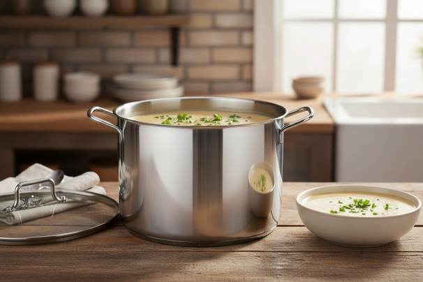 Cookinglife Soeppan Essential Steel RVS Ø 24 cm - 8.4 liter - geschikt voor alle warmtebronnen