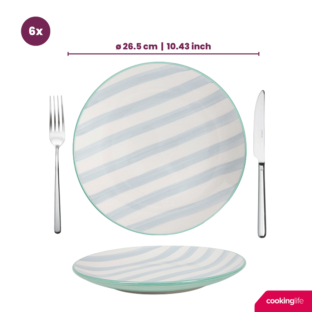 Cookinglife Serviesset Spring Vibes 18-delig / 6 personen - 6 dinerborden, 6 ontbijtborden en 6 diepe borden