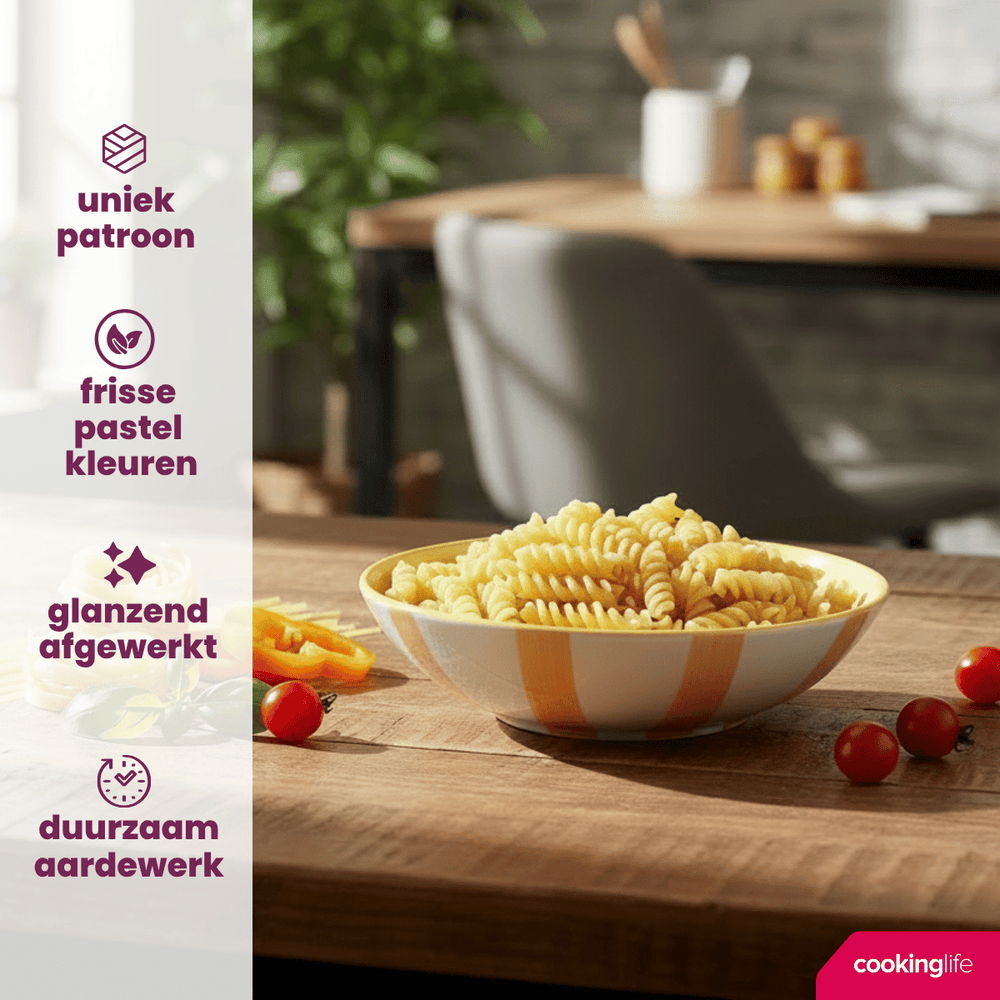 Cookinglife Serviesset Spring Vibes 18-delig / 6 personen - 6 dinerborden, 6 ontbijtborden en 6 diepe borden