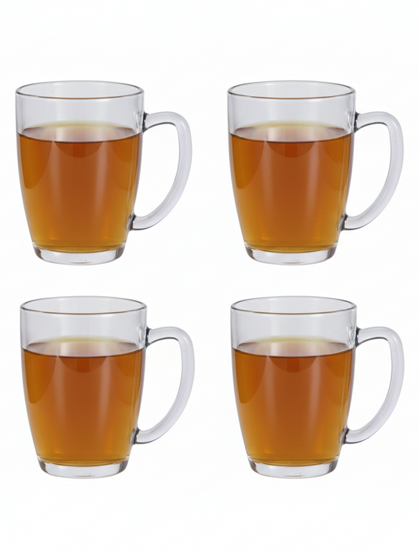 Cookinglife Theeglazen 400 ml Hittebestendig - Set van 4 Helder Glas