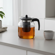 Cookinglife Theepot Borosilicaat Glas 1.5 Liter - met Kunststof Theefilter